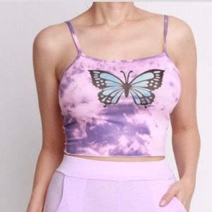 Stylish Lavender Butterfly Tank Top 🦋